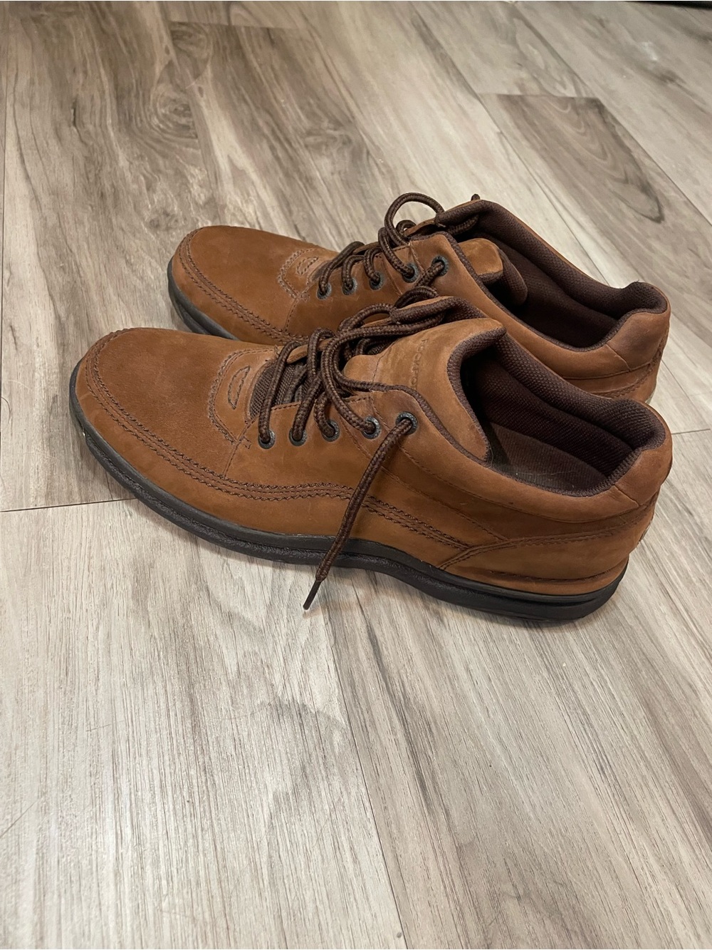 Rockport Brown Leather Lace-Up Sneakers